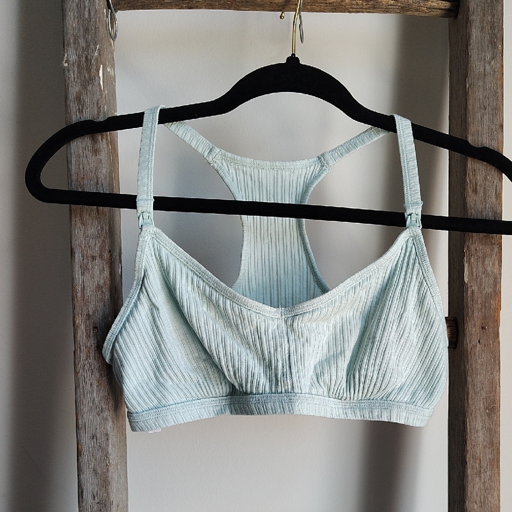 Women's Light Blue Ribbed Bralette